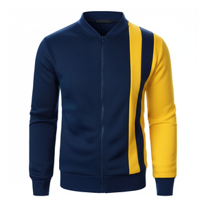 High-Visibility <b>Men's</b> Zip-Up Fleece <b>Jacket</b> New Trendy Style Outerwear Stand Collar Winter Casual Training Looks Front 100% - Product Image 1