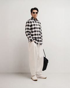 เสื้อเชิ๊ตผ้าสักหลาดแขนยาวแบบลำลองสำหรับผู้ชาย, เสื้อเชิ๊ตผ้าฝ้าย100% ระบายอากาศได้ดีปกเสื้อซิงเกิ้ลฤดูใบไม้ร่วง - Product Image 6