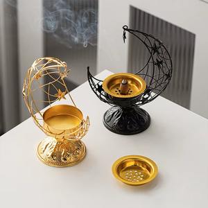 Quemador de incienso de Metal con forma de luna de estilo árabe Bakhoor de alto lujo, aroma ecológico de larga duración para artículos de tendencia de fragancia - Product Image 4