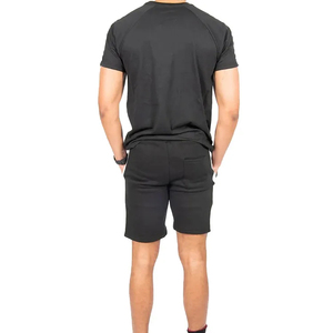 Gym Active Men's Pink Vintage Sporty Solid <b>T</b>-<b>Shirt</b> Shorts Set Stand <b>Collar</b> Quick Dry Knitted Eco-Friendly ODM Winter Plain Dyed - Product Image 2