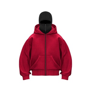 Sweat à capuche double personnalisé de qualité supérieure pour hommes Ninja Sweat à capuche double fermeture éclair avec logo de broderie personnalisé Tissu polaire - Product Image 6
