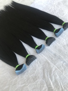 Extensión de cabello humano Remy de un solo estiramiento, cinta de Color indio n. ° 1 para extensiones de cabello, cutícula, extensión de cabello 100% humano - Product Image 2