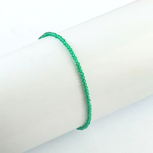 3mm Green <b>Onyx</b> Faceted Round Gemstone Beads Dainty <b>Bracelet</b> for Women Natural Stone Adjustable Healing Crystal <b>Bracelets</b> Gift - Product Image 1