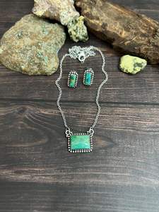 Handmade Sterling Silver Kingman Turquoise <b>Necklace</b> Earrings Set Elegant Southwestern Jewelry For Women Unique Outfit - Product Image 3