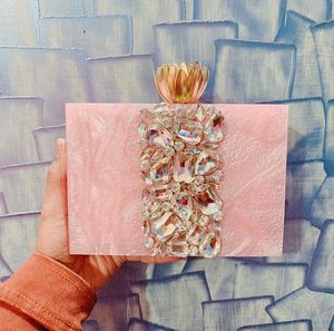 Pochette en résine de luxe, sac à main de créateur avec broderie et strass, écologique, mode estivale, haute qualité, meilleur prix - Product Image 4