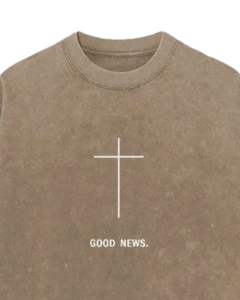 T-shirt oversize pour homme, lavage à l'acide vintage, coton, streetwear, décontracté, manches courtes, couleur kaki brun, style homme, haut - Product Image 4