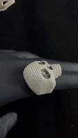 Bague Crâne en Argent Sterling 925 pour Homme avec Pierre Scintillante Effet Diamant – Accessoire Attrayant pour un Style Personnel Unique, Idéale pour les Soirées