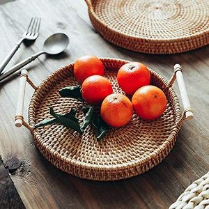 Rattan Serving <b>Tray</b> Handmade From India Hotel Supplies New Design Round Natural Scalloped Rattan Scalloped <b>Breakfast</b> <b>Tray</b> - Product Image 6