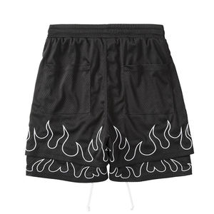 Joggers de felpa francesa de verano vintage, bolsillos cruzados sólidos, estampado de soplo inferior, letras que se desvanecen al sol, ropa de calle de hilo plano - Product Image 1