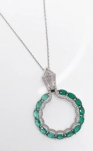 Collier élégant pour femme, style fête, avec pendentif en moissanite et diamant de laboratoire, plaqué argent 925, chaîne maille cubaine, style hip-hop glacé, cadeau - Product Image 2