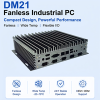 Boîtier PC industriel sans ventilateur DM21 en aluminium Mini-ITX avec ports d'entrée/sortie personnalisés, boîtier OEM ODM