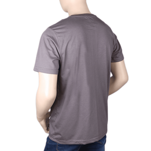 Camiseta de manga corta con cuello redondo y estampado para hombre - Gris - Product Image 3