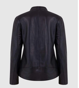 แจ็กเก็ตหนังแกะสำหรับผู้หญิง, แจ็กเก็ตหนังแกะแขนยาวมีซิปรูดสำหรับฤดูใบไม้ร่วงและฤดูหนาว - Product Image 2