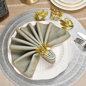 Anillo de Servilleta con Diseño de Hoja Dorada, Accesorio Decorativo para Mesa, Adecuado para Bodas, Fiestas, Entretenimiento en el Hogar y Cenas con Invitados - Product Image 4