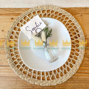 Handmade Natural Seagrass Tablemat <b>Placemat</b> Handmade Straw <b>Placemats</b> Dining Table Decor and Coasters - Product Image 2