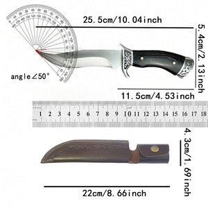 Cuchillo de Hoja Fija Multifuncional de Acero de Damasco para Caza al Aire Libre, Servicio OEM ODM Personalizado de Alta Calidad al por Mayor - Product Image 5