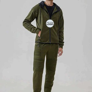 Mens 2-Piece Set Tracksuit in Company Style | <b>Zip</b>-<b>Up</b> <b>Jacket</b> with Sleeve Pocket & Logo Pants Tracksuit - Product Image 2