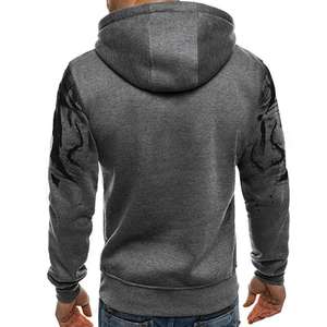Sudaderas con capucha de diseño degradado de lana mezclada de algodón para hombre informal Sudaderas con capucha de ajuste regular para logotipo personalizado - Product Image 3