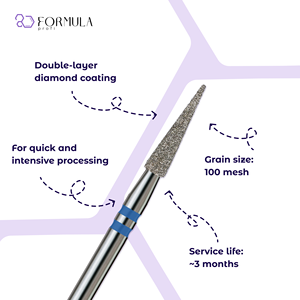 หัวเจียรเพชรสำหรับทำเล็บมืออาชีพ รุ่น Profi ขนาด 2.5 มม. สีน้ำเงิน - Product Image 2
