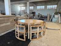 NOVA NEST Massivholz Handgefertigter Multifunktionaler Runder Klappbarer Esstisch MANGO-HOLZ Nest-Essgruppe