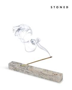 Porte-encens en travertin beige Décoration spirituelle Brûleur d'encens en marbre pour la maison et l'hôtel Artisanat en pierre avec un design minimaliste - Product Image 3