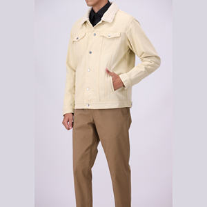 แจ็คเก็ตยีนส์สีพื้นขายส่ง สไตล์ทำเก่า ล้างหิน ปรับแต่งได้ สำหรับฤดูใบไม้ร่วง - Product Image 2