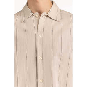 Chemises décontractées pour hommes, double boutonnage, 100 % coton, popeline rayée, teinture unie, approvisionnement ODM - Product Image 4