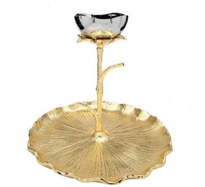 Bol de service en métal artisanal de luxe, en aluminium, avec base en bois, pour servir le chocolat, les salades et les aliments, couleur argentée - Product Image 1