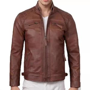 Veste en cuir grande taille de haute qualité pour hommes, vêtements d'extérieur coupe-vent, fermeture à glissière, vêtements de course automobile respirants - Product Image 2