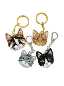 Porte-clés rectangulaire coloré en perles de rocaille arc-en-ciel pour pickleball, avec sangle à sequins blancs et mousqueton pivotant doré, breloque pour sacs de sport, cadeau - Product Image 5