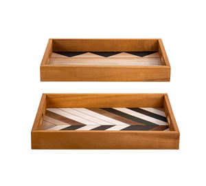 Bandejas Otomanas de Madera para Servir Comida y Decoración, Diseño Moderno, Aptas para Lavavajillas, Bandeja de Cocina - Product Image 6