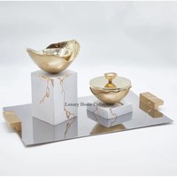 Quemador chapado en oro con el último patrón único, centro de mesa, quemador de incienso aromático para el hogar y suministros de soporte a bajo precio