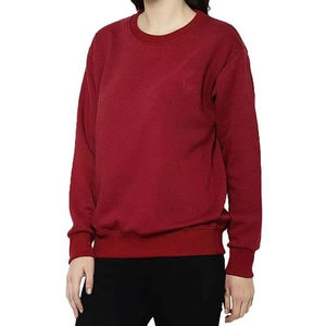 Sweat-shirt polaire oversize pour femme à col montant, 100 % coton, vente en gros d'usine, impression de logo personnalisée, couleur unie, coupe décontractée - Product Image 1