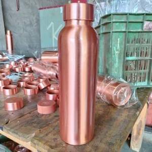 Premium Quality Mirror Polished Crown Foods India Hammer Design Indoor Travelling Gym Use Natural Crafts Plain Copper <b>Water</b> - Product Image 1