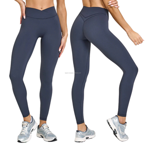 Nouveaux Leggings de Yoga Croisés pour Femmes, Taille Mi-Haute, Décolleté en V sur le Devant, Extensibles dans les Quatre Sens, Effet Push-Up pour Entraînement, Tenue de Sport Sexy - Product Image 1