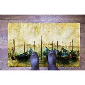 Tapis d'art Gondole de Venise : Tapis de sol vintage avec scène de canal italien, tapis en chenille - Product Image 2