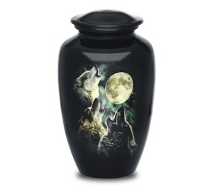 Urnes pour cendres adultes Loups funéraires Grande urne pour cendres d'êtres chers Taille 10.5 "& 220 Cu. Dans - Product Image 1