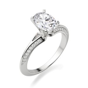 แหวนหมั้นตัดวงรีสำหรับผู้หญิง - Product Image 2