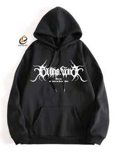 Sweat à capuche d'hiver pour homme 480 GSM 3D Embroidery Stonewashed Printed Fleece Fabric - Product Image 3