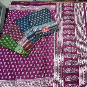 ส่าหรีผ้าฝ้ายบาติกของผู้หญิงผ้าฝ้ายผ้าบาติกทำด้วยมือจากผ้าฝ้ายพรีเมียม - Product Image 1