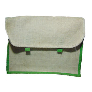 Haute qualité 100% jute naturel écologique Document sac blanc et vert Design personnalisable prix de gros de l'Inde - Product Image 1