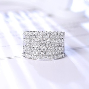 Certificado corte brillante VVS diamante 925 plata esterlina chapado en oro estilo Hip Hop compromiso boda banda mujeres IGI fiestas - Product Image 3