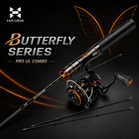Canne à pêche spinning HASIDA Butterfly Pro ultralégère pour gaucher, kit complet, moulinet de pêche à réglage rapide pour petits leurres et usage général en ruisseau