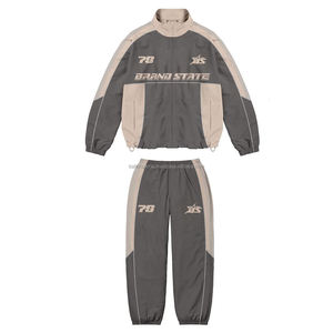 Nuevo y elegante cortavientos con cremallera de talla grande, conjunto cortavientos de invierno a prueba de viento, conjunto cortavientos de moda personalizado con tarifa al por mayor - Product Image 2