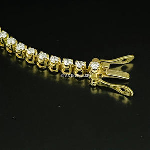 14K oro blanco 2mm diamante Natural cristiano lujo tenis pulsera joyería fina regalo - Product Image 4