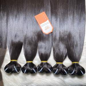 100% cheveux bruts vietnamiens pleine cuticule aligné os trame droite Extensions de cheveux couleur noire prix de gros - Product Image 6
