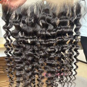 Thinnest 13x6 HD encaje <span class=keywords><strong>Frontal</strong></span> cabello humano rizado Natural prearrancado cabello de lujo buena calidad Cierre de encaje <span class=keywords><strong>Frontal</strong></span> Super completo - Product Image 1