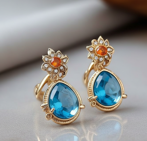 ต่างหูโมนาลิซ่าทรงกลม 12 มม. ประดับเพชร CZ สำหรับผู้หญิง เงินแท้ 925 ชุบทอง 18K ต่างหูแบบติดหู ประดับพลอย ของขวัญเครื่องประดับ - Product Image 1