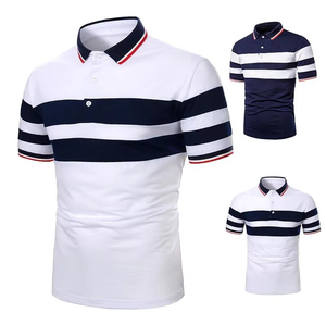 POLO d'été pour hommes T-shirt en jersey respirant avec décoration à boutons brodés à manches courtes pour les jeunes golfeurs d'âge moyen - Product Image 1