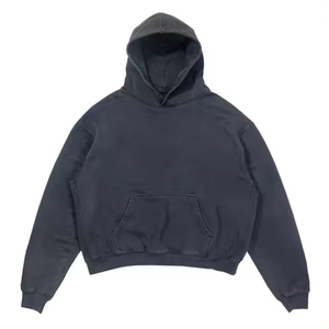 Sudadera con capucha de peso pesado lavada Vintage para hombre al por mayor 100% Jersey de algodón orgánico transpirable logotipo personalizado diseño liso - Product Image 1